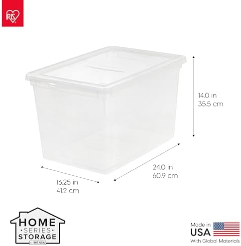 IRIS USA 6-Pack 68 Qt Storage Bins with Lids, Clear, Stackable - Image 2