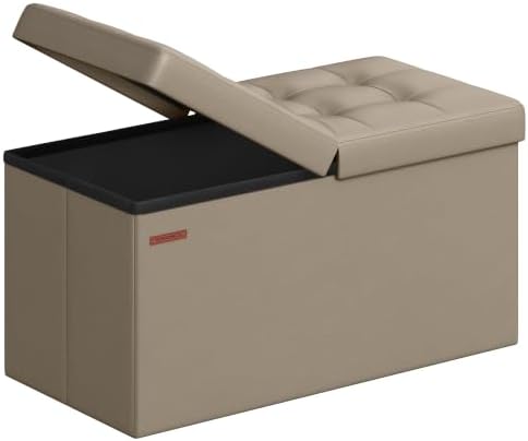 SONGMICS 30 Inches Folding Storage Ottoman Bench with Flipping Lid by SONGMICSbySONGMICSHOME