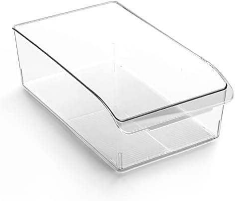 BINO | Plastic Storage Bins, X-Large | THE CURVE COLLECTION | Multi-Use Organizer Bins | Built-In Handle | BPA-Free | Pantry Organization | Home Organization | Fridge and Freezer Organizer by BINO