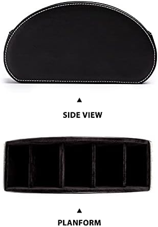 Remote Control Holders Organizer Box with 5 Compartment PU Leather Caddy - Image 6