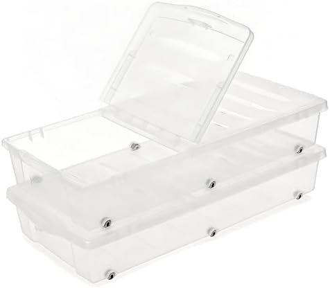 Citylife 57 QT Plastic Storage Bins with Double-Opening Lids, Storage Containers for Organizing, Large Clear Storage Box for Closet, Blankets, 2 Packs by CITYLIFEHomeOrganization