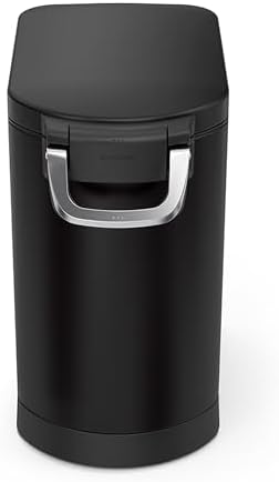 simplehuman 25 Liter, 27 lb / 12.2 kg Medium Pet Food Storage Container for Dog Food, Cat Food, and Bird Feed, Alloy Steel, Matte Black - Image 2