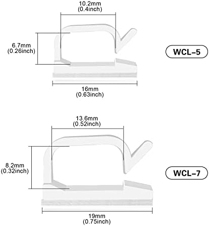 XHF 60PCS 5/8” White Adhesive Cable Wire Wall Light Clips, Cord Holder - Image 2
