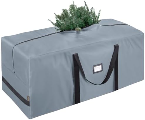 BALEINE 7.5 ft Christmas Tree Storage Bag, Heavy Duty 900D Oxford Fabric with Reinforced Handles and Dual Zippers Wide Opening, Extra Large Storage Container for Trees and Decorations (Grey) by BALEINE