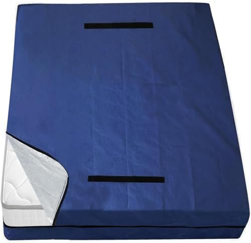 Mattress Bags for Moving and Storage,Waterproof Mattress Cover for Moving with Heavy Duty Handles, Strong Zipper, Reusable Mattress Storage Bag, Moving Supplies & Moving Bags,Full Size,Navy,2 Pack by LoveHome%C2%B7LoveLife