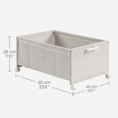FOUCSSOMEI Under Bed Storage with Wheels, Wooden Under Bed Drawers On Wheels, Rolling Under Bed Shoe Storage, Space Saving,White,70L - Image 4