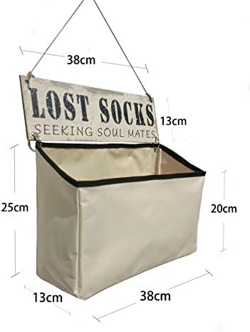 Maida Laundry Room Wall Décor Accessories Canvas Bag Basket Lost socks Funny Wood Sign Organization - Image 4