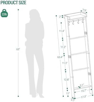 Hzuaneri Blanket Ladder Shelf, Farmhouse Ladder Holder, Blanket Organizer - Image 2