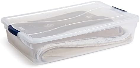 Rubbermaid Cleverstore 42 Quart Stackable Plastic Storage Container Organizer Bin with Latching Lids for Garage, Closet, and Classroom, Clear, 4 Pack - Image 6