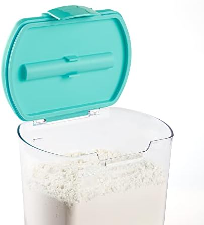 Progressive ProKeeper Baker's Airtight Kitchen Storage Canister Container Set for Flour, Sugar & More, Keeps Ingredients Fresh, with Accessories (Turquoise, 6- Piece) - Image 4