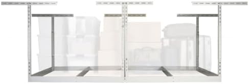 MonsterRax 4x8 Overhead Storage Rack Frame Kit, White, 24”-45” Height by MonsterRAXStorageSolutions