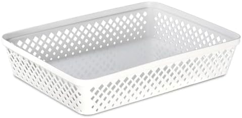 Glad Plastic Storage Basket Set - Multipurpose Drawer Trays, Kitchen Pantry Containers, and Bathroom Bins - 3 Pack Large Organizers, White - Image 3