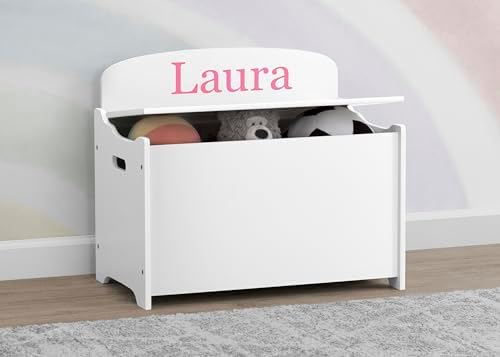 Delta Children Personalized MySize Deluxe Toy Box, Bianca White - Image 6