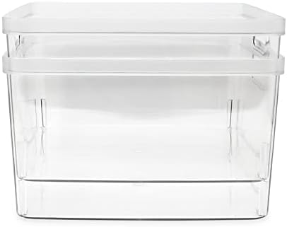 Isaac Jacobs 2-Pack Square Clear Storage Bins (10” L x 10” W x 6.1” H) - Image 5