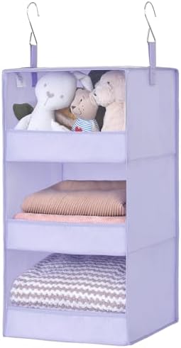 GRANNY SAYS 3-Shelf Hanging Closet Organizer, Foldable Storage, Purple by GRANNYSAYS