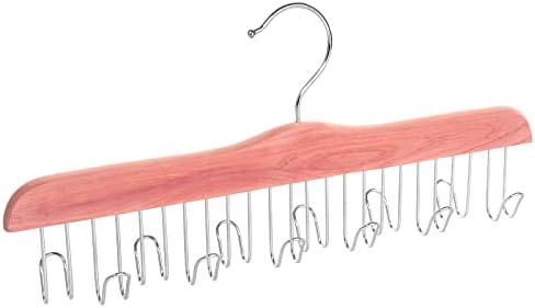 TOPIA HANGER American Red Cedar Wood Belt Hanger, Belt Organizer Rack with 12 Metal Hooks,Closet Organizer for Tank Tops, Ties, Scarves, Neckties (1-Pack) CT13B - Image 7