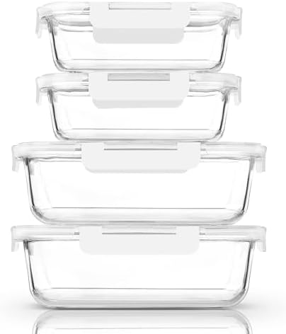 M MCIRCO 80 oz & 36 oz Extra Large Glass Food Storage Containers with Lids by MMCIRCO