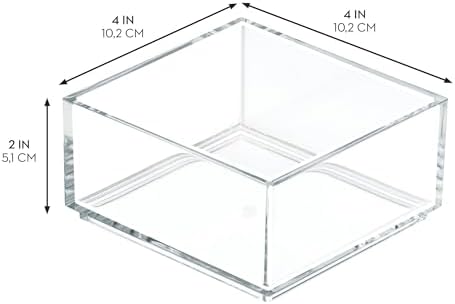 iDesign Clarity Plastic Drawer Organizer, Clear, X-Small, 4" x 4" x 2" - Image 2