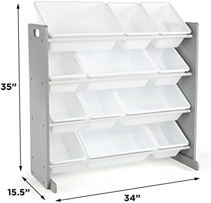 Humble Crew Kids Toy Organizer with 12 Bins, 4 Tier Storage for Playroom - Image 3
