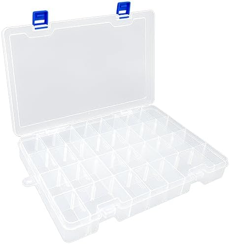 DUOFIRE Plastic Organizer Storage Box, Adjustable Divider 34 Grids, 1 Pack by DUOFIRE