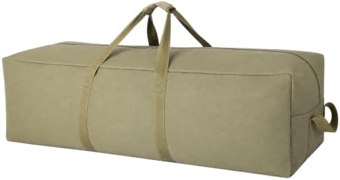Extra Large Canvas Duffle Bag for Travel, Heavy Duty Duffel for Tent Storage & Military Gear ArmyGreen 270L by HaoHakka