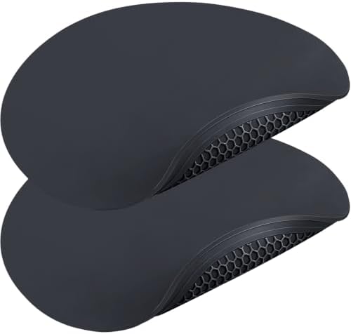 Silicone Microwave Mats, 12" Extra Large Multi-Use Microwave Mat Heat Resistant Silicone Trivet Mat Pot Holders Hot Pads for Kitchen, Silicone Cover Pad for Microwave Oven Hot Pot Pans, Black 2Pack by QPIXDIGITAL