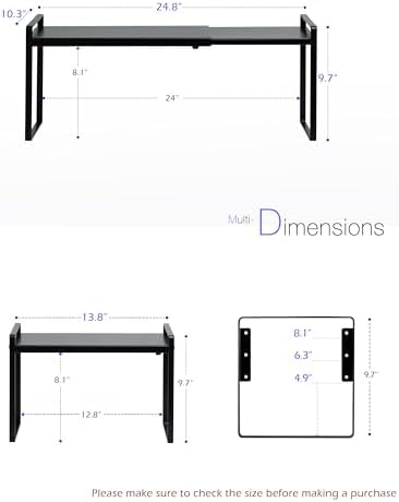 Nxconsu Cabinet Shelf Riser, Adjustable Cabinet Organizer, 10.3" Deep Black - Image 3