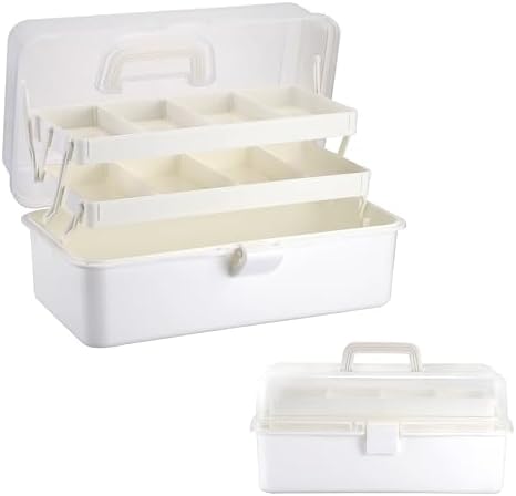 Tackle Box, 15-Inch Extra Large Art Storage Box with 3-Layer Folding Trays by BTSKY