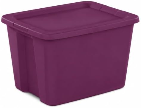 18 Gal Storage Bin with Snap-On Lid, Stackable Tote, Magenta by Unknown