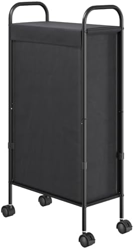 ELYKEN Slim Laundry Hamper with Lid & Wheels, 50L Rolling Laundry Basket by ELYKEN