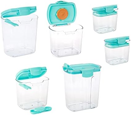 Progressive ProKeeper Baker's Airtight Kitchen Storage Canister Container Set for Flour, Sugar & More, Keeps Ingredients Fresh, with Accessories (Turquoise, 6- Piece) - Image 2