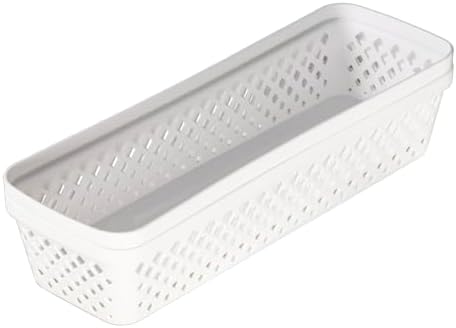 Glad Plastic Storage Basket Set - Multipurpose Drawer Trays, Kitchen Pantry Containers, and Bathroom Bins - 6 Pack Narrow Organizers, White - Image 5