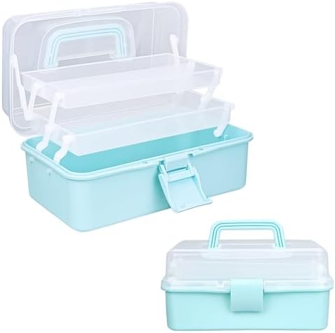 10Inch Tackle Box Organizer and Storage,Three-Layer Sewing Box With 2 Trays by LUOKER