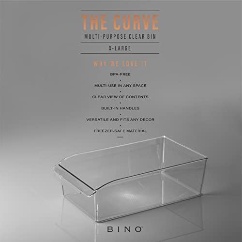 BINO | Plastic Storage Bins, X-Large | THE CURVE COLLECTION | Multi-Use Organizer Bins | Built-In Handle | BPA-Free | Pantry Organization | Home Organization | Fridge and Freezer Organizer - Image 2