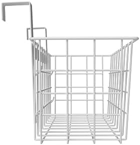 MaraFansie Basket with Hook, Grid Storage Basket, Over the Cabinet Door Organizer, Wire Hanging Basket with Hook Over the Door/Railing, Under Sink Kitchen Cabinet, Pantry, Bathroom, White, 4 Pack - Image 7
