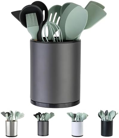 LIBODOUR Kitchen Utensil Holder,Extra Large 360°Rotating For Countertop by ModernandFarmhouseUtensilHolder