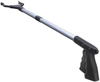FitPlus 2024 Upgrade PowerGrip T9, Grabber Reacher Tool, Wide Jaw, Foldable, Steel Cable, with 96 Grip Points for Firm Grip, 32" with Magnet (Black, 32 Inch) by FitPlus