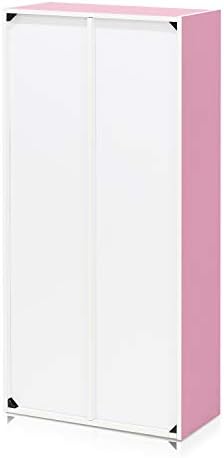 Furinno LUDER 7-Cube Book Shelf, Kids Bookshelf, Toy Storage, White/Pink - Image 6