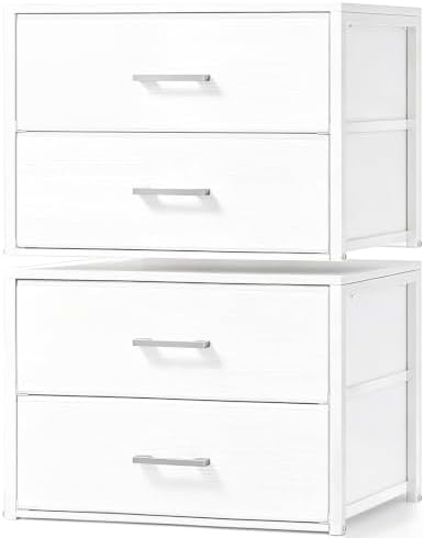 Fixwal Closet Drawers for Clothes, 2 Pack, 4 Drawers Stackable, 21.2" Wide by Fixwal