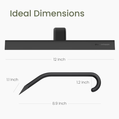 dancemoon JustHang Shower Squeegee with Built-in Hook, 12-Inch Black - Image 6