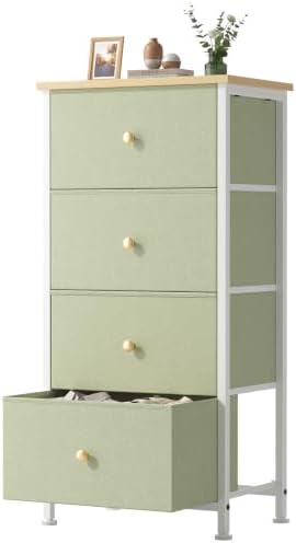 Sweetcrispy Dresser for Bedroom, 4 Drawer Storage Cabinet, Tall Nightstand by Sweetcrispy