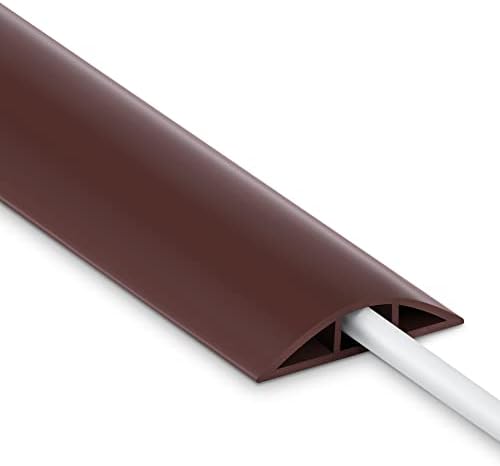 4FT Brown Floor Cord Cover, Soft PVC Cable Protector for Extension Cords by LZEOY