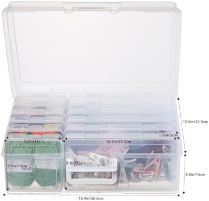 Plastic Storage Box Storage Boxes & Organizers (6 Medium+ 6 Small-Clear) - Image 2