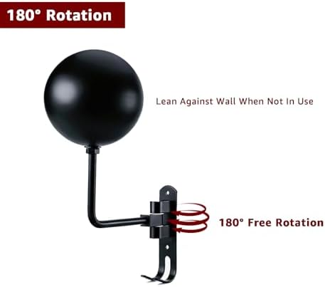 Motorcycle Helmet Holder Wall Mount, 180° Rotating Helmet Rack with Sphere Helmet Rest & Double Hooks, Metal Helmet Hanger for Motorcycle Helmets, Coats, Hats, Keys & Gear, 2 Pack - Image 4