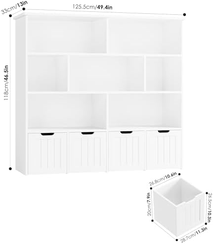 FINETONES Toy Storage Organizer with Movable Drawer Toy Organizer for Kids - Image 2
