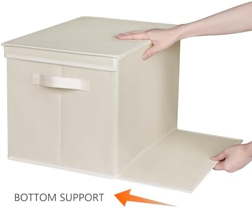 Zilink Wardrobe Organizer Sweater Organizer for Closet Shelf, Beige, 3 Pack - Image 4