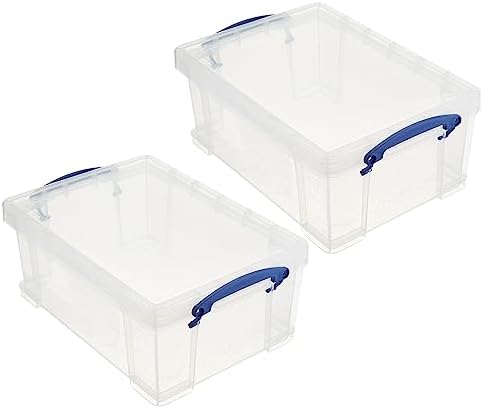 Really Useful Box 9L Stackable Plastic Storage Containers, Clear, 2-Pack - Image 6