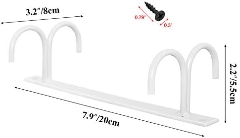 MOCOUM Under Cabinet Mug Rack, Rustic Mug Organizer Rack Cup Holder Under Shelf 12 Hanging Hooks Rack for Mugs, Coffee Cups and Kitchen Utensils Display (White-3 Pack-12 Hooks) - Image 3