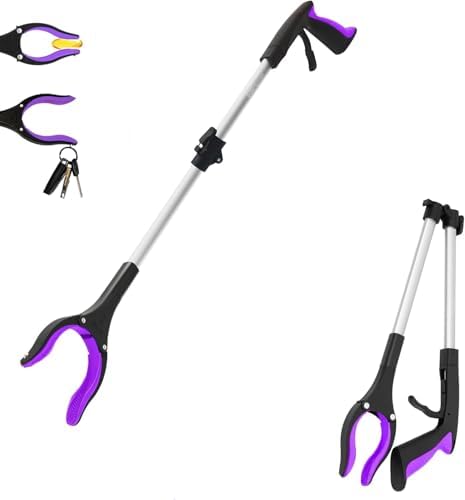 32 inch GrabRunner Heavy Duty(up to 10 lbs) Reacher Grabber Tool with Strong Magnetic (Purple(1Pack)) by GRABBEREXPERTER