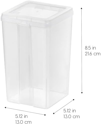 IRIS USA Vertical Plastic Flip Top Storage Containers Bins with Lids for Pantry, Home, Office, Organization, Medium, Stackable Hinged Organizer with Latches, Clear, 20 Pack - Image 3